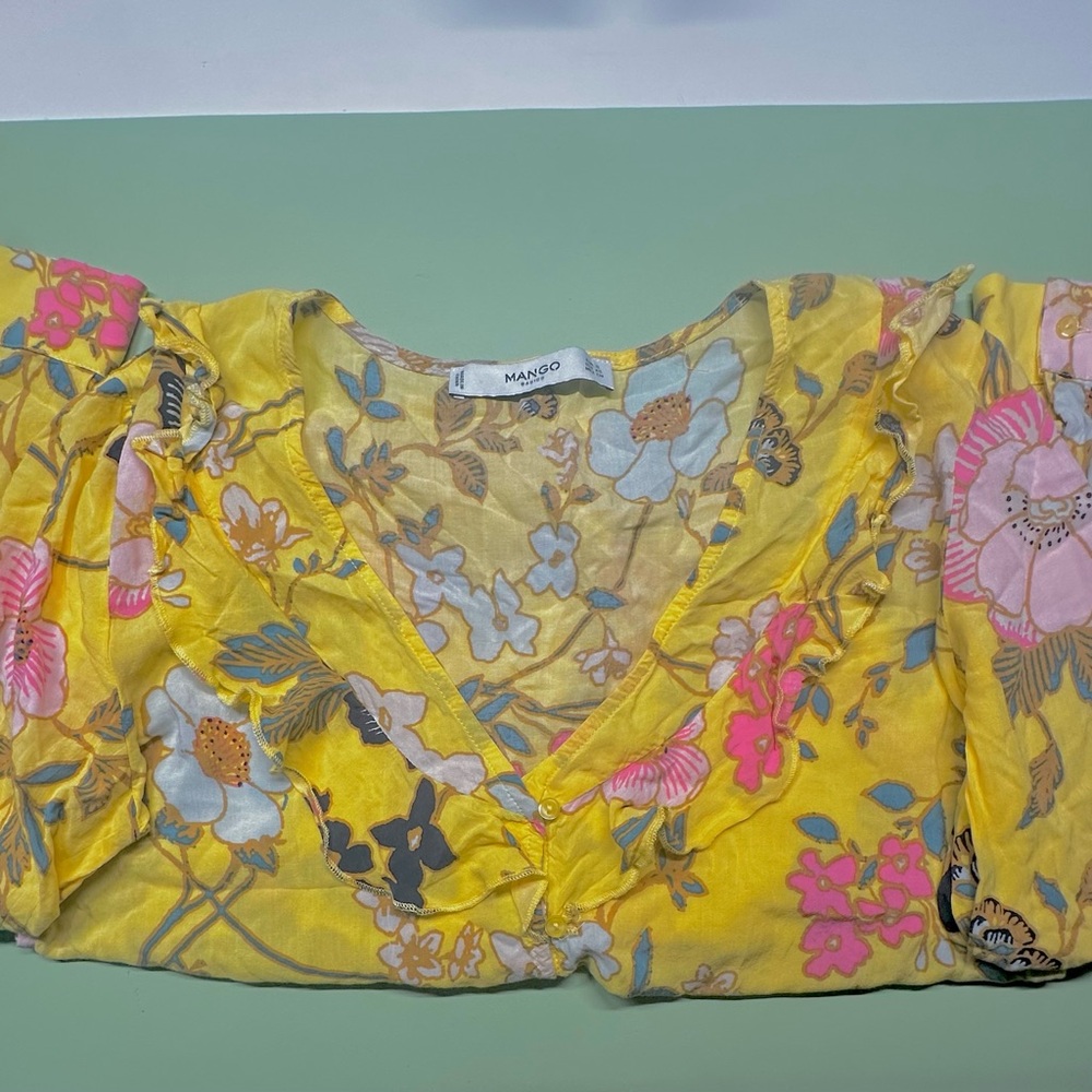 Mango Yellow Ruffled Blouse - Picture 6 of 7